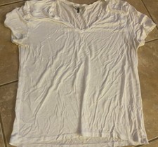 Halston Heritage M Soft Modal V Neck Tee T Shirt