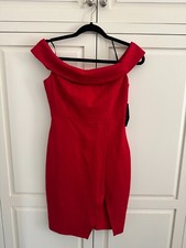 Lulus RED Way Of Love Off-the-Shoulder Bodycon Dress Size Small NEW with tags