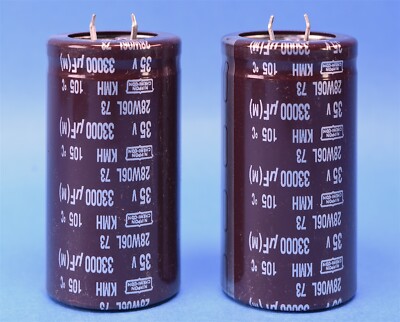 2 (Two) Nippon Chemi-Con 30,000uF 35Vdc 20% Aluminum Electrolytic Capacitors
