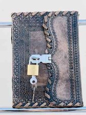 Leather Diary Journal with Lock Notepad Writing Book with Lock  Key Handmade