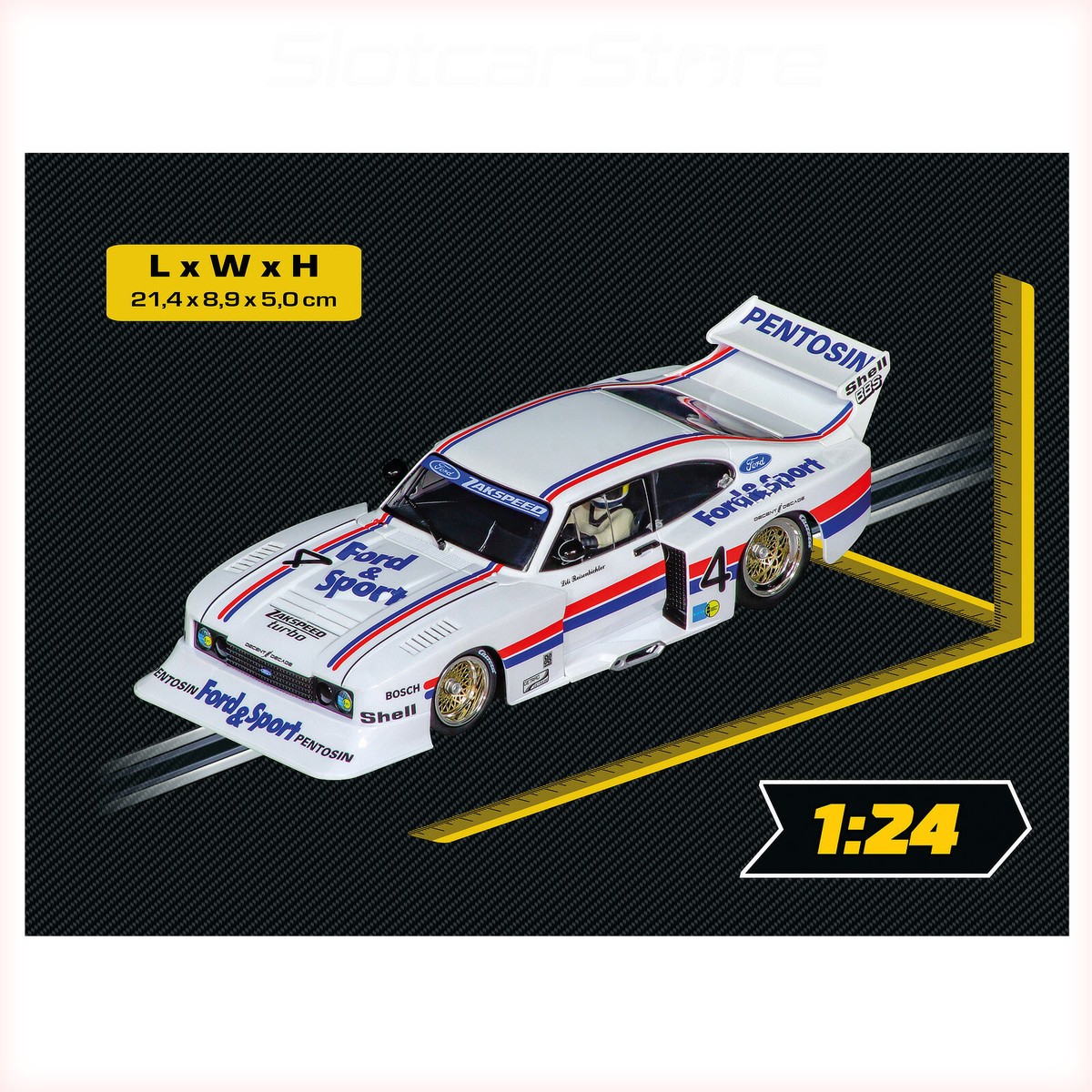 Carrera Digital 132 31042 Ford Capri Zakspeed Turbo "Würth-Zakspeed-Team, No.2