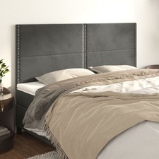 Testiera Grigio Scuro 180x5x118/128 cm Velluto