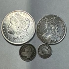 US SILVER COIN LOT w/ 1921 Morgan $1, Capped Bust 1826 Holed 50C MORE COBM-9710