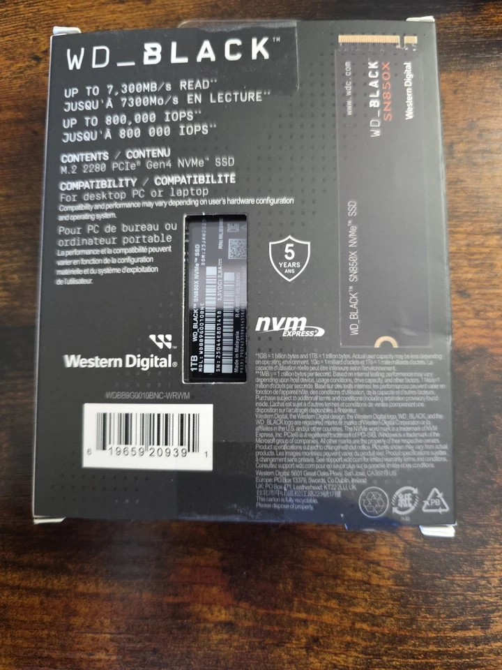 Western Digital WD_BLACK SN850X 1TB NVMe Internal SSD***BRAND NEW*** - Image 2 of 2