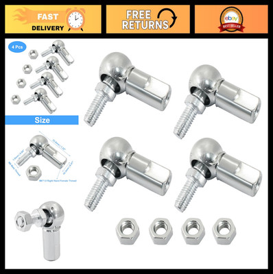 4 PCS M6 x 1.0mm Right Thread Ball Head Joint Rod End Bearings, Carbon Steel Fit