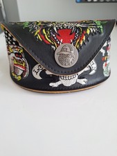 Y2k Ed Hardy Christian Vintage Sunglasses oversize case. Genuine Authentic