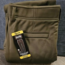 Magnum Men's Green Work Pants Microfleece Lined Water Repellent Stretch