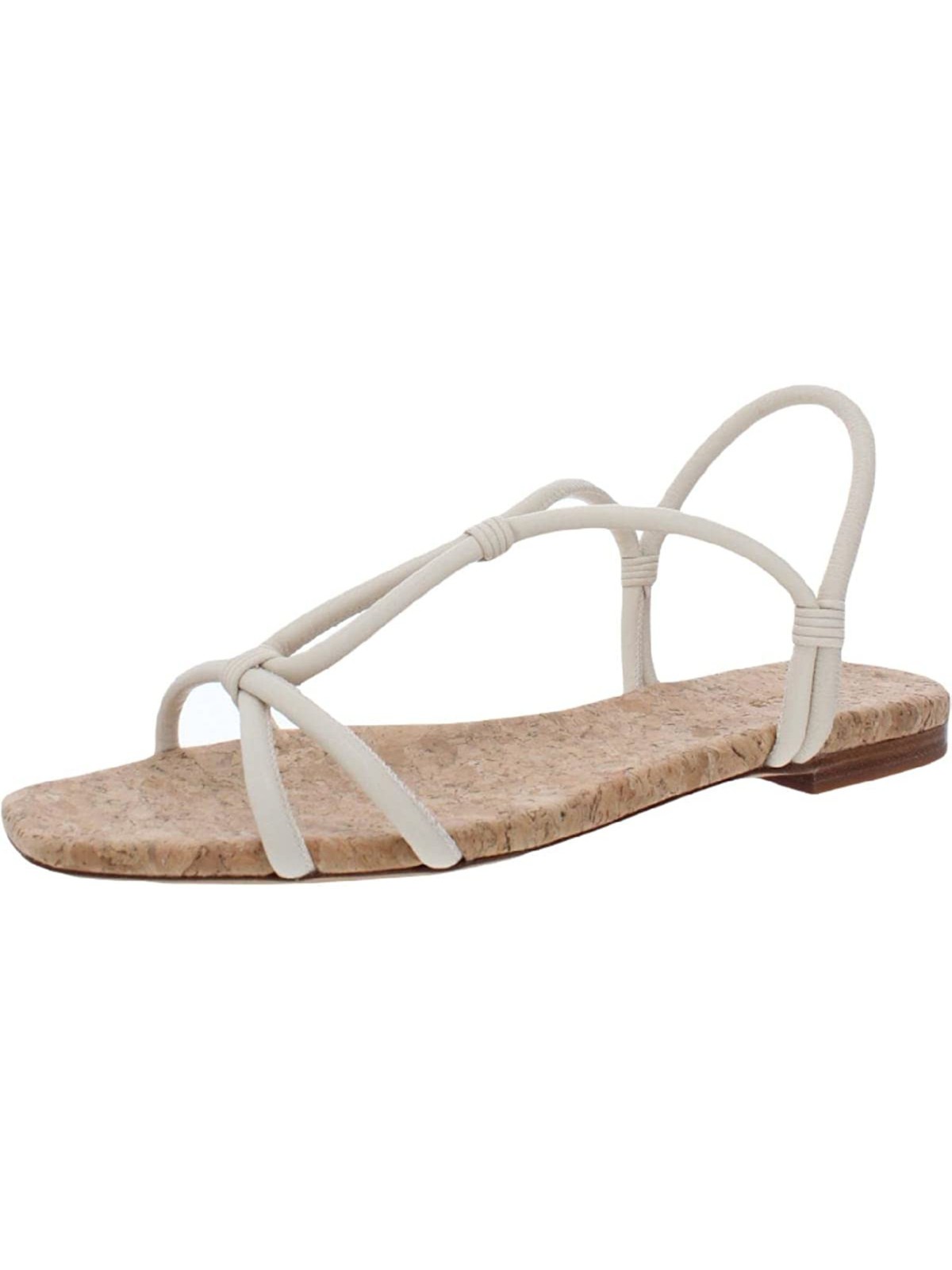 VINCE Womens Beige Hazen Square Toe Slip On Leather Slingback Sandal 8 M 9390₽