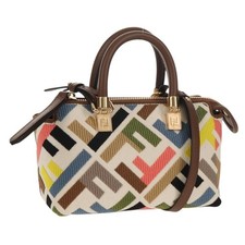 FENDI Zucca Canvas Mini By The Way Hand Bag 2way Multicolor Gold Auth 154164SM