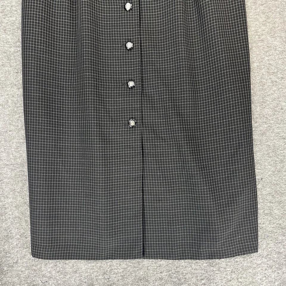 Vestido Midi Vintage Miss Dorby Talla 14 Negro Blanco Cuadros Rejilla Retro Secretaria Años 90 Foto 2 de 4