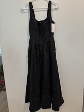 Reformation Women’s Balia Linen Dress Size 0 - Black $278