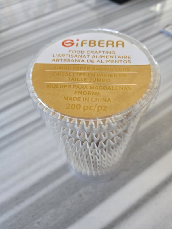 Gifbera Jumbo Paper Baking Cups 200 Count Liners Food Crafting