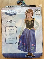 New Disney Frozen 1 princess Anna Costume Dress long sleeves Child Girl M 8-10