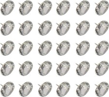ZAYI 25x20mm Clear Crystal Head Upholstery Nails Antique Sofa