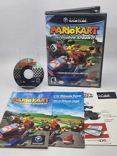 Mario Kart Double Dash!! Nintendo GameCube Black Label Tested Complete Inserts!