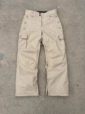 Beige Insulated Cargo Ski Pants / Snow Pants 32x30 vintage