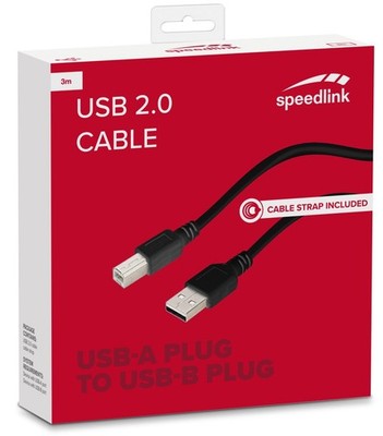 SL 3m Premium USB-Kabel Anschlusskabel für PC Drucker Druckerkabel Scanner etc