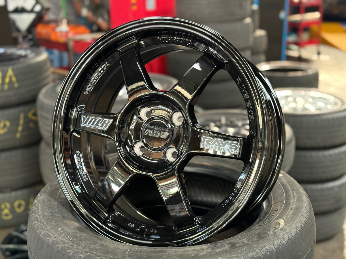 NEW (4 Wheels) 16x7 ET40 AOW TE37 Classic Gloss Black 4x100 Toyota