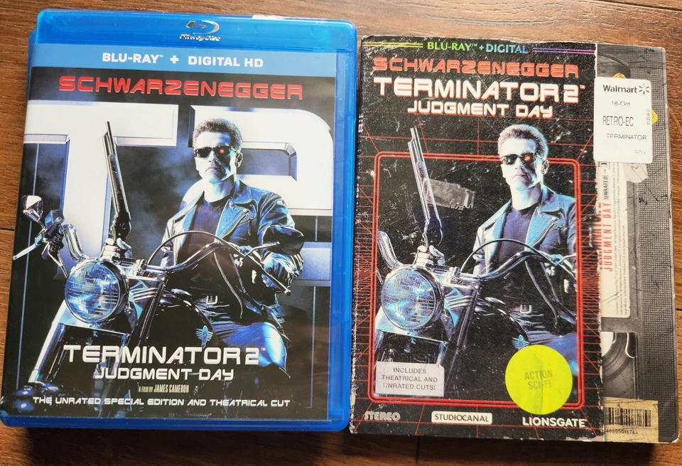 Terminator + Terminator 2 Judgment Day (Bluray W/ Retro VHS VINTAGE Slipcover) - Image 4 of 4