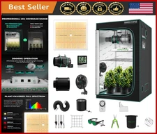 4x4 Grow Tent Kit Complete System w/ 300W LED Light, Mylar, Ventilation & Fan