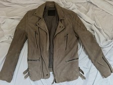 ALLSAINTS KENJI BIKER JACKET MEN'S EXTRA SMALL SUEDE Leather