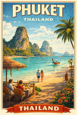 PHUKET THAILAND TRAVEL POSTER *2X3 FRIDGE MAGNET* TRIP FOREIGN WORLD VACATION