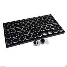 New 50 Black Foam Gem Jars Gemstone Jewelry Storage Display Tray Insert