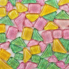 Vibrant 200g Stained Glass Mosaic Tiles - Perfect for Art Deco Craft Projects