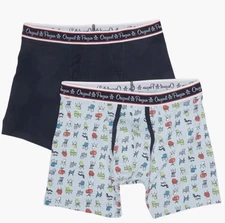 New ORIGINAL PENGUIN Men's Boxer Briefs Chair Pattern & Navy Blue 2-Pack Large