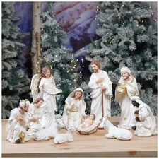 Zayton Nativity Set Christmas Indoor 11 Pcs 12.5 Inch Scene Statue Figurines ...