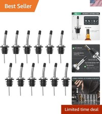 Durable 12 Pack Liquor Pourers with Rubber Caps &ndash; Perfect for Bars & Restaurants