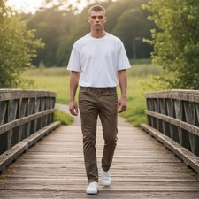 Mavi Zach Straight Leg Pants Mens 32x31 Brown Cotton Stretch Denim ASU08605