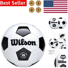 Wilson Size 5 Soccer Ball - Classic Black/White Design for Adults
