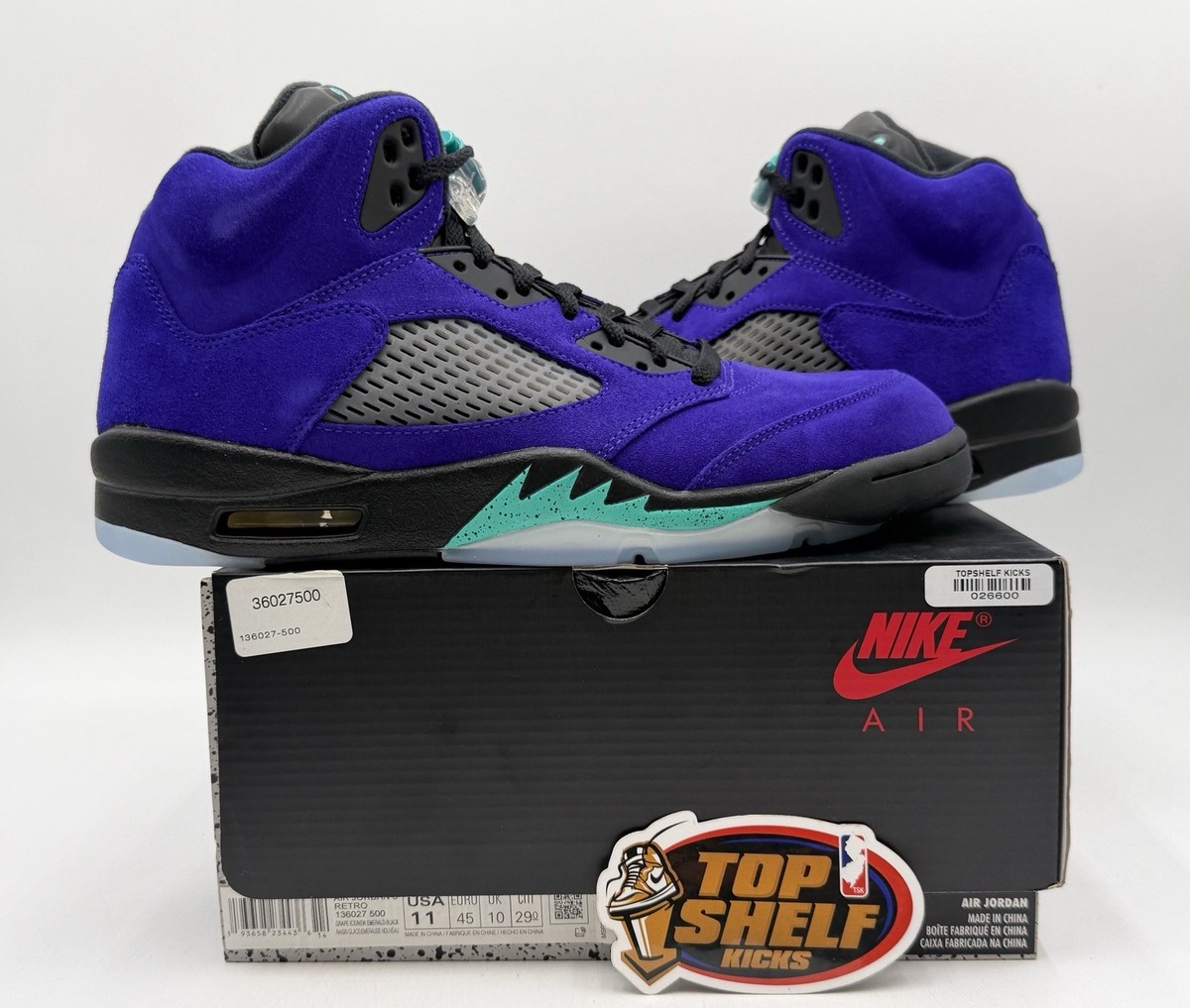 DS New Nike Air Jordan 5 Retro Alternate Grape 2020 Size 11