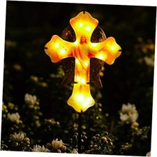 Solar Jesus Cross Garden Lights for Graves - Angel Wing Memorial Decor, Jesus-1