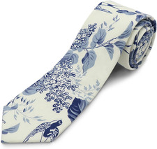 Cotton Floral Ties for Men 2.76" Men's Skinny Tie Linen Flower Printed Neck Tie