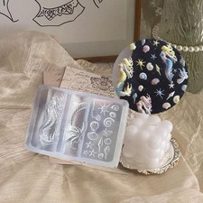 Ocean Series 3D Silicone Nail Mold Mermaid Starfish Shell Nails Art Carving Mold
