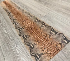 Tan Brown center Genuine Python Leather real hide snake skin XL boa rattle 351