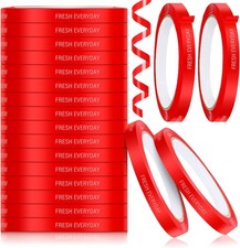 Hoolerry 12 Pack Bag Sealer Tape 3/8 Inch Poly Plastic Sealing 66yd, Red