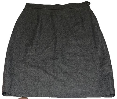 Moschino Couture, Vtg 1980s Moschino Couture (12) Skirt Charcoal Grey Wool Knee-Length (Fits a 6)