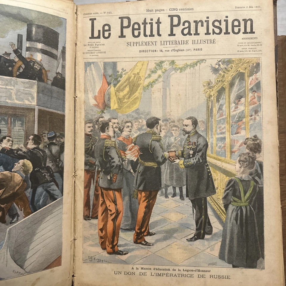 Journal Le Petit Parisien Illustré. Année 1901 complète, album relié, 416 pages - Photo 3/4