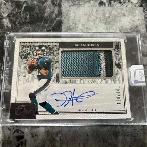 2020 Jalen Hurts Panini One RPA Rookie Patch Auto #d/149 Rare Encased Untouched