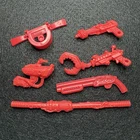 VTG Lot Of 6 Playmates TMNT Fugitoid Gun Claw Trap Stick Accessories 1990 Red