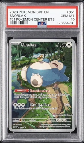 2023 POKEMON SVP EN-SV BLACK STAR PROMO #051 SNORLAX PSA 10