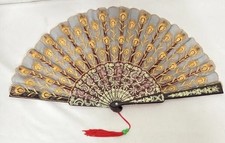 Mexican American Fan Folding Lace Handheld Vintage 1970s Expanding Spanish