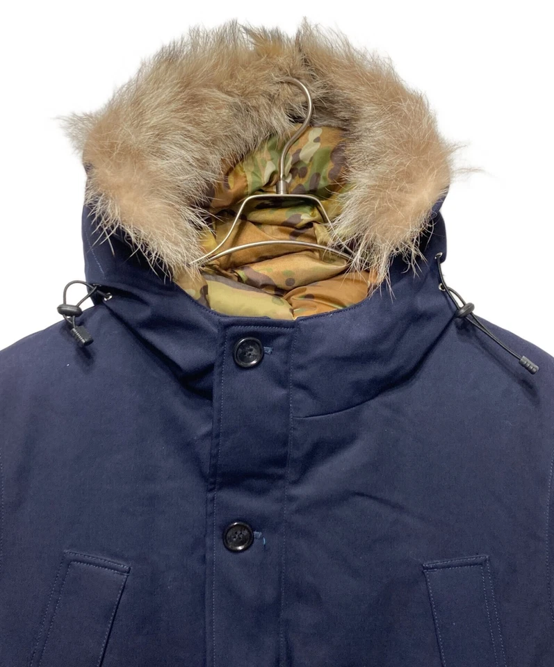 SOPHNET. 2 LAYER WOOL FUR DOWN JACKET Size: L Navy Men SOPH-145109 - Image 4 of 4