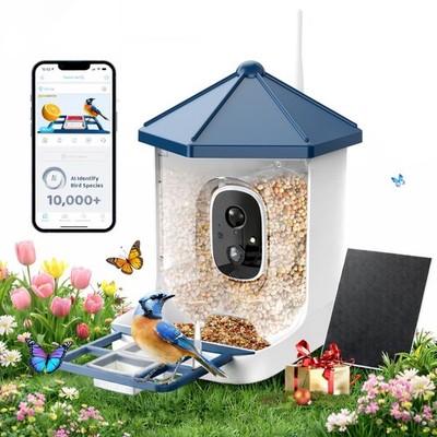 LiWAN Bird Feeder Camera Solar 2K AI ID Wildlife Outdoor Wireless Bird