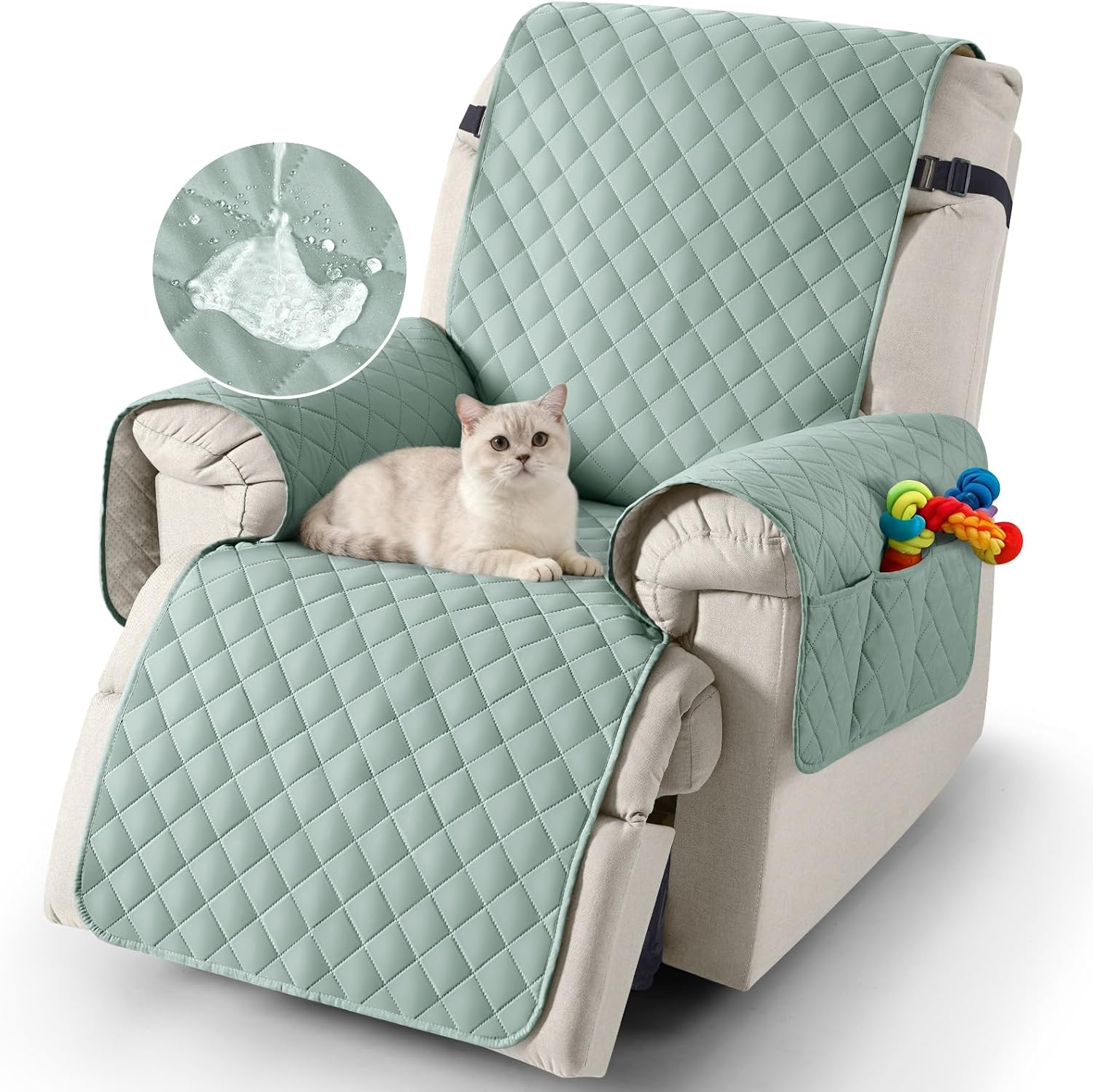 Recliner Slipcovers,100% Waterproof Recliner Covers,Armchair Covers with Pockets