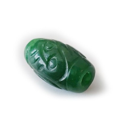 Jade Anhänger Grün   Geschnitzt   Edelstein Perle ca. 20mm   Schmuckstein