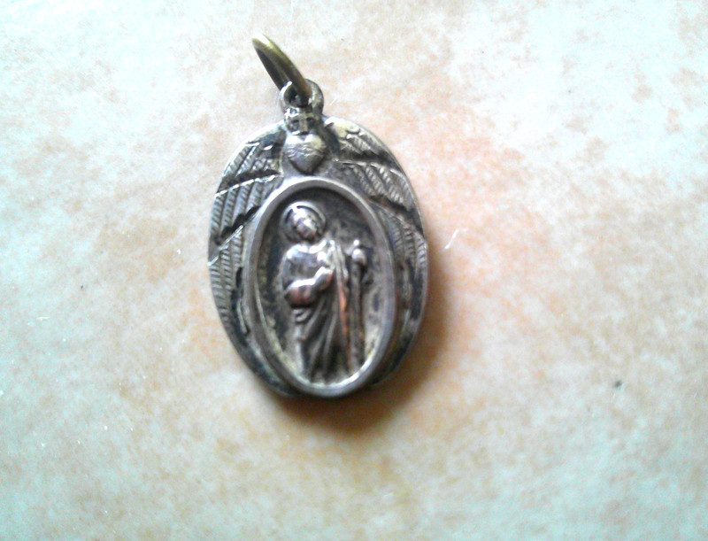VINTAGE-BK STERLING SILVER --SACRED HEART OF JESUS --MEDAL